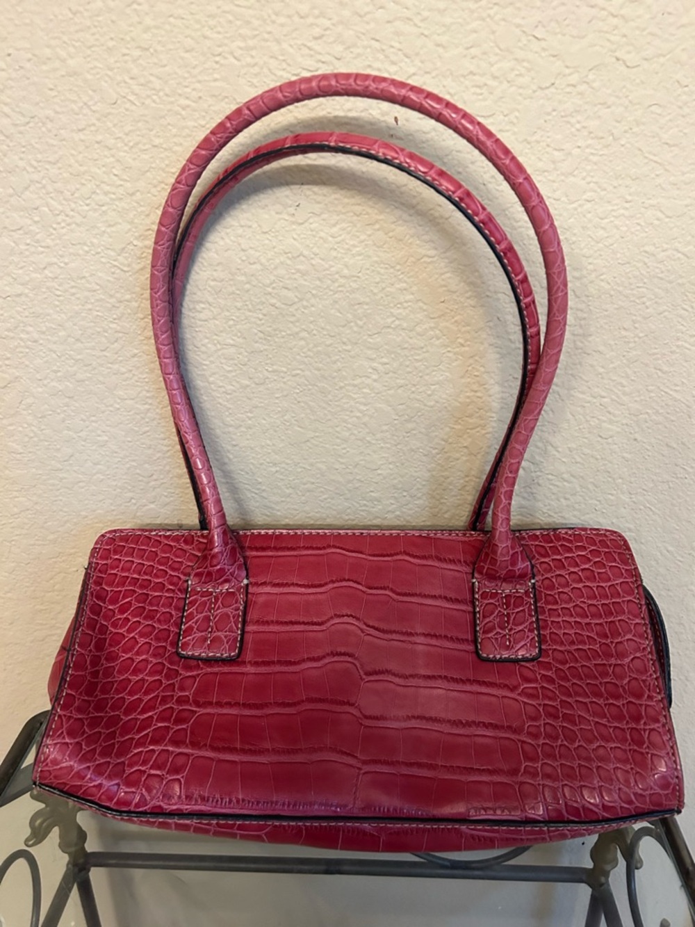 Tommy Hilfiger Red Croc-Embossed Shoulder Bag - Women